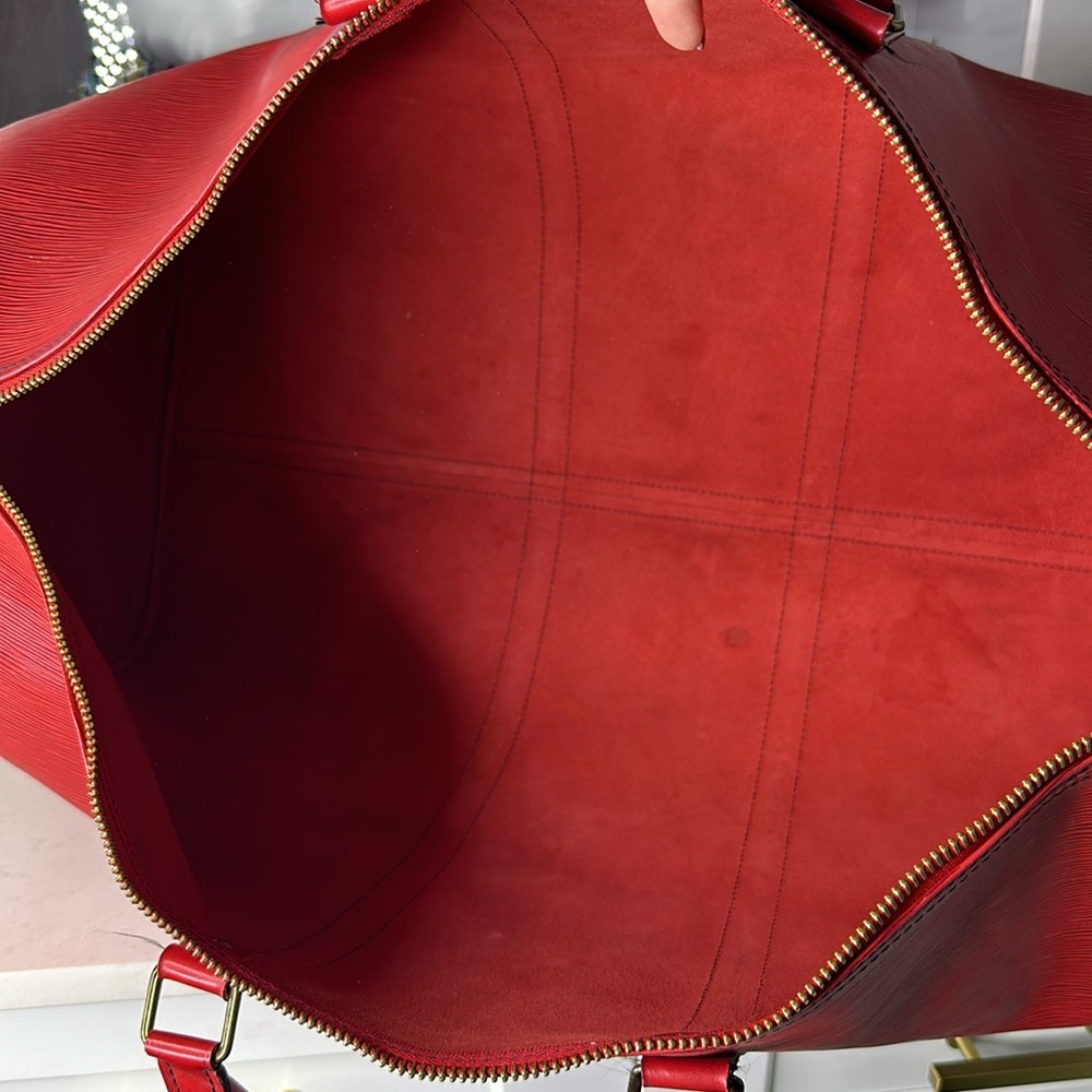 Authentic Red Epi leather Louis Vuitton extra large duffel bag - Picture 6 of 11